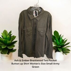 Ash & Ember Army Green Button-Up Shirt